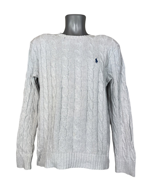 Polo Ralph Lauren Zopfmuster Pullover grau Größe M