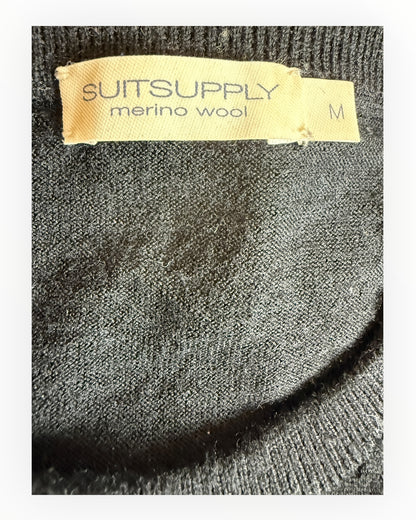 Suit Supply Pullover Merinowolle schwarz Größe M