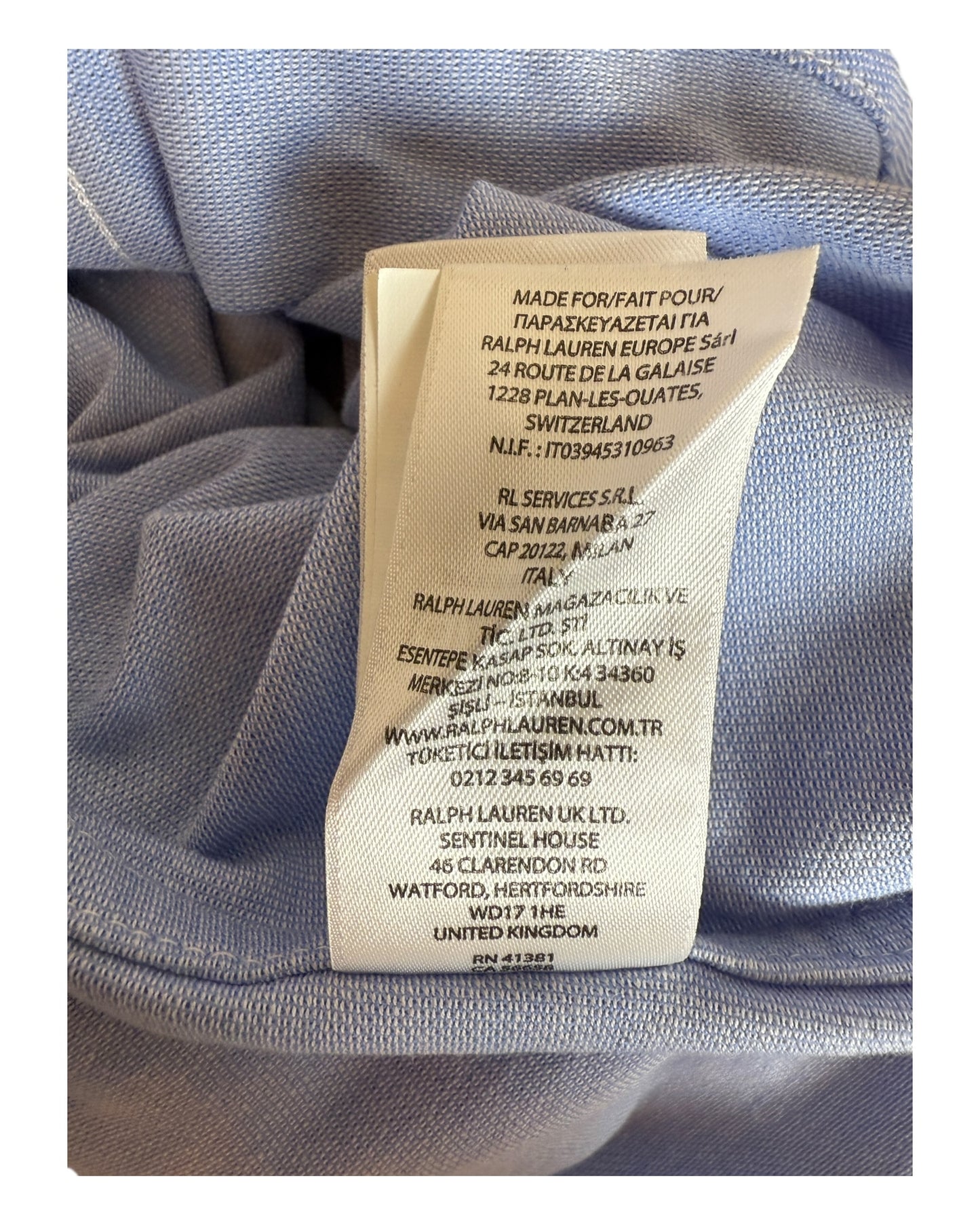 Polo Ralph Lauren Knit Oxford Bluse hellblau Größe S