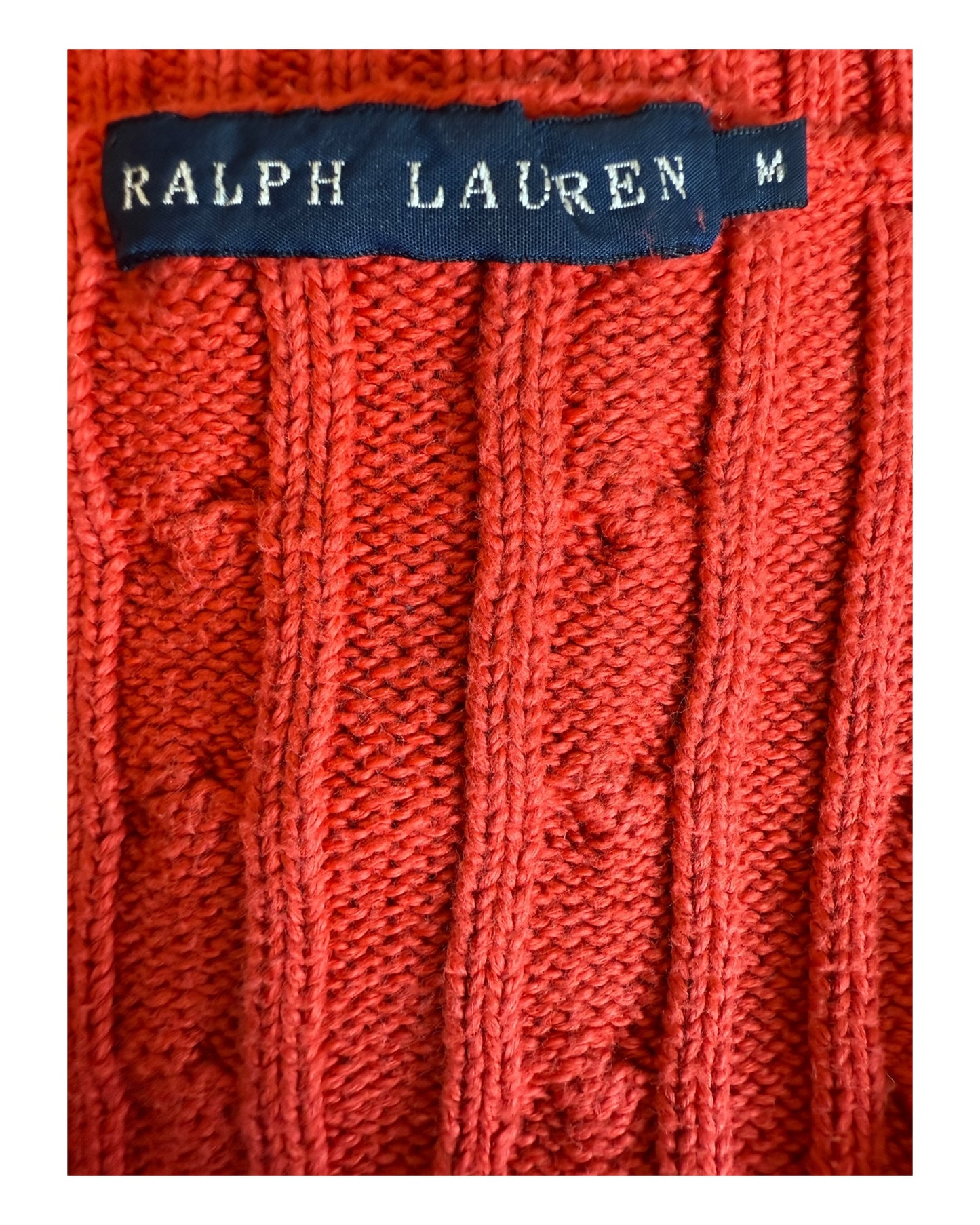 Polo Ralph Lauren Zopfmuster Pullover rot Größe S