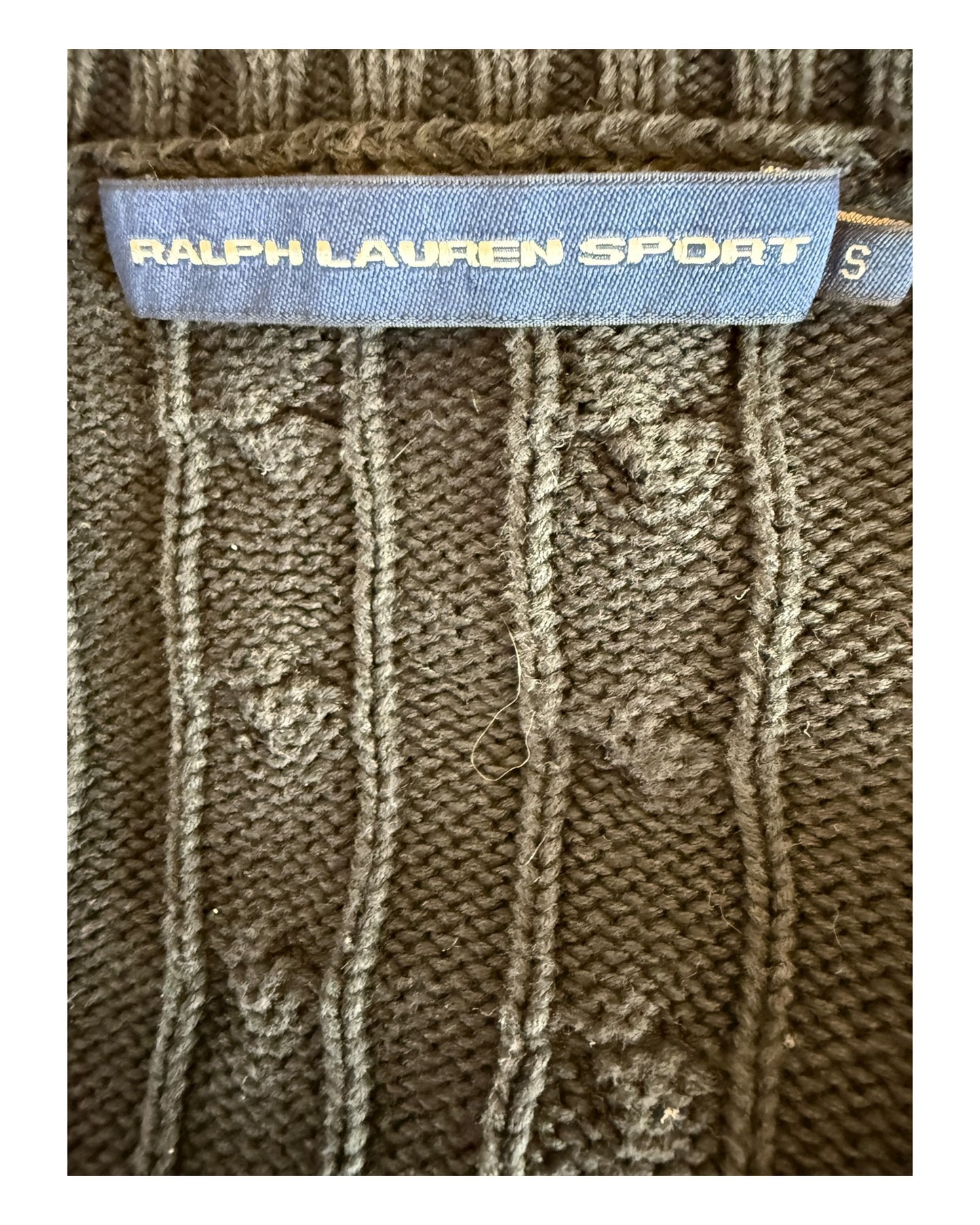 Polo Ralph Lauren Zopfmuster Pullover schwarz Größe S