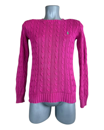 Polo Ralph Lauren Zopfmuster Pullover pink Größe S