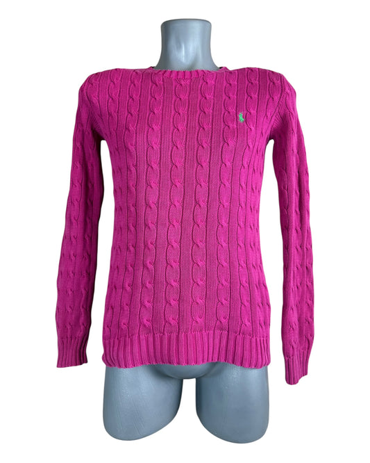 Polo Ralph Lauren Zopfmuster Pullover pink Größe S