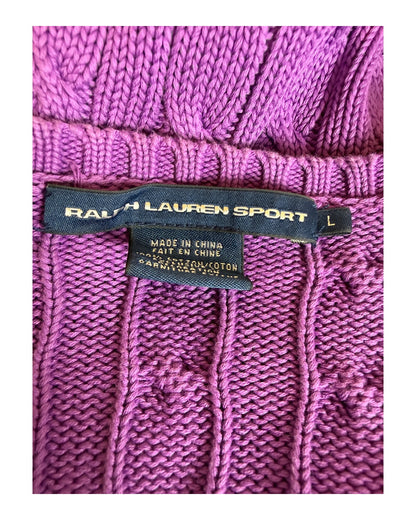 Polo Ralph Lauren Zopfmuster Pullover lila Größe L