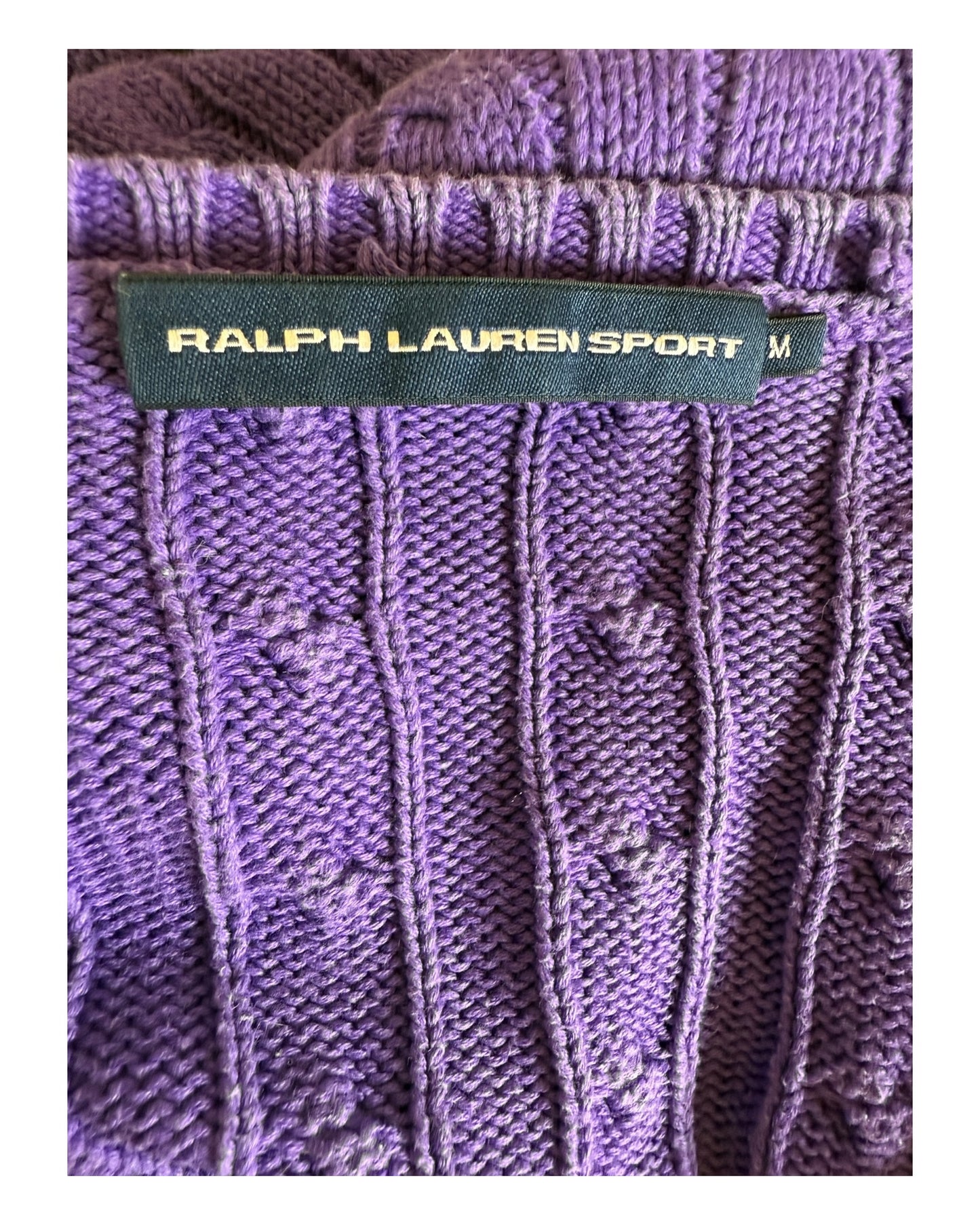 Polo Ralph Lauren Zopfmuster Pullover violett Größe M