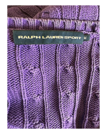 Polo Ralph Lauren Zopfmuster Pullover violett Größe M
