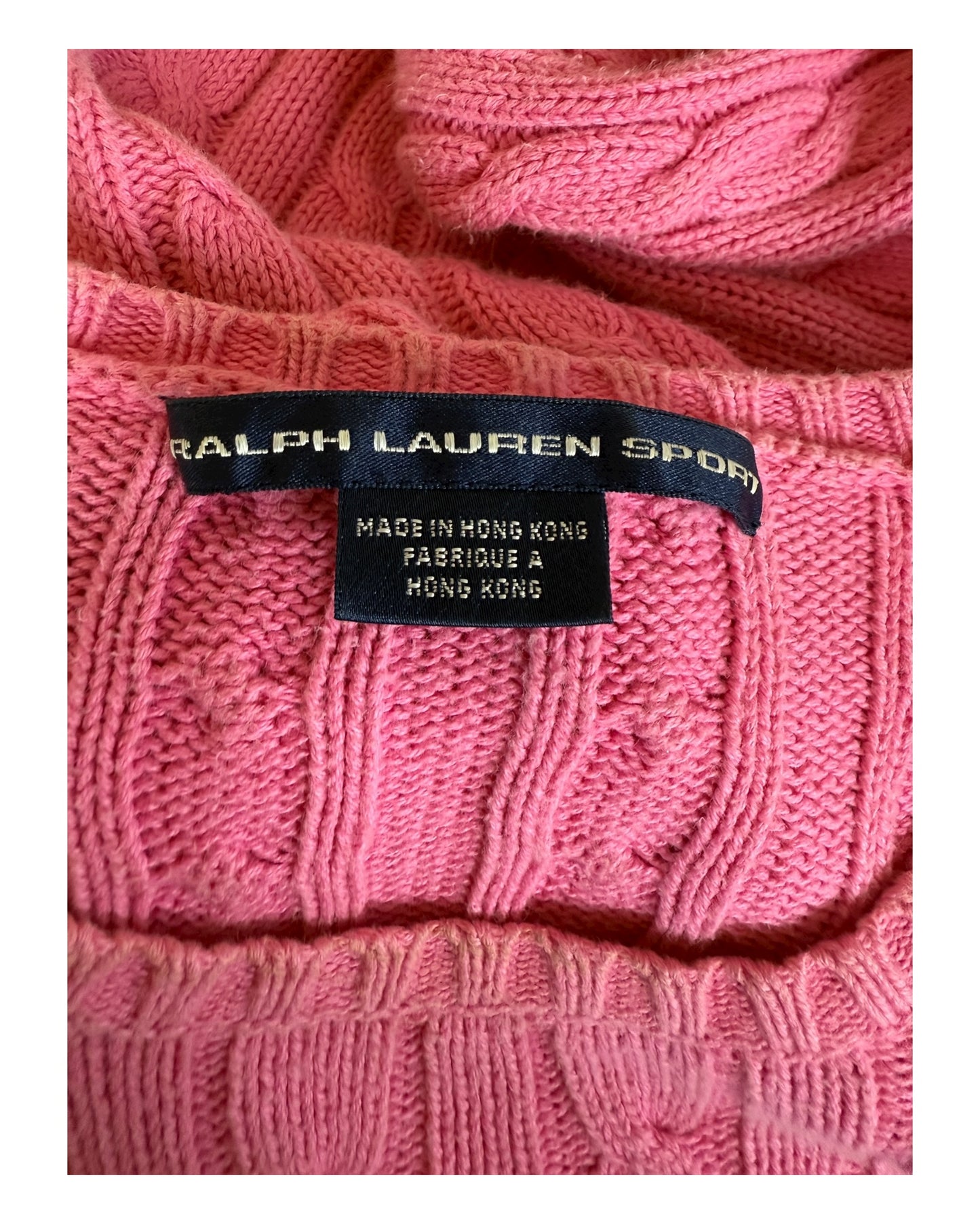 Polo Ralph Lauren Zopfmuster Pullover pink Größe L