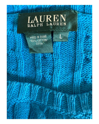 Polo Ralph Lauren Zopfmuster Pullover blau Größe L