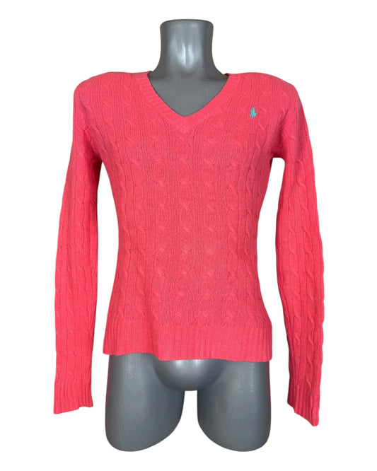 Polo Ralph Lauren Zopfmuster Pullover rosa Größe S