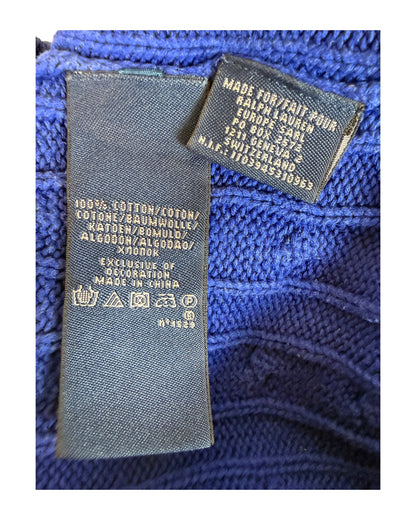 Polo Ralph Lauren Zopfmuster Pullover blau Größe S