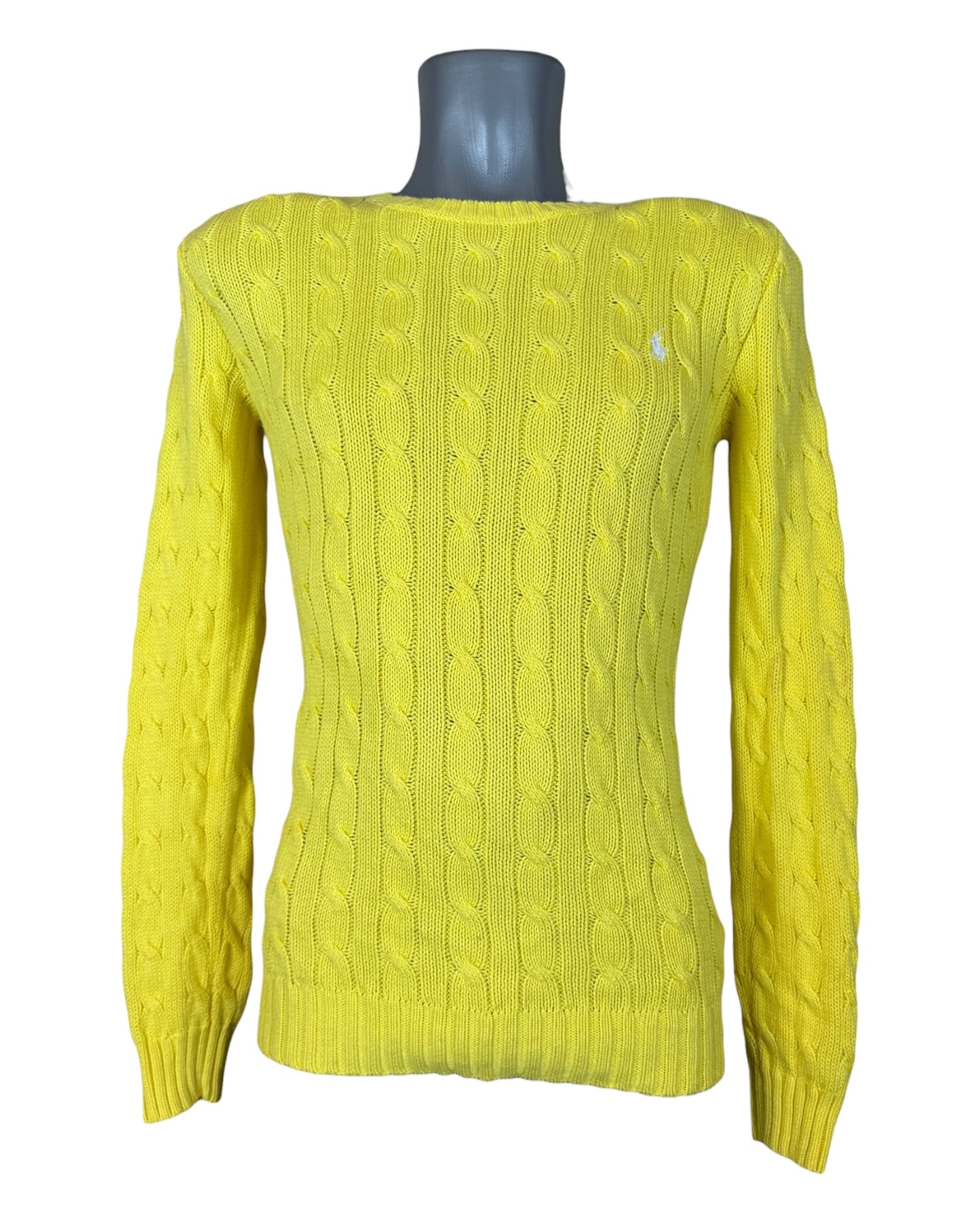 Polo Ralph Lauren Zopfmuster Pullover gelb Größe S