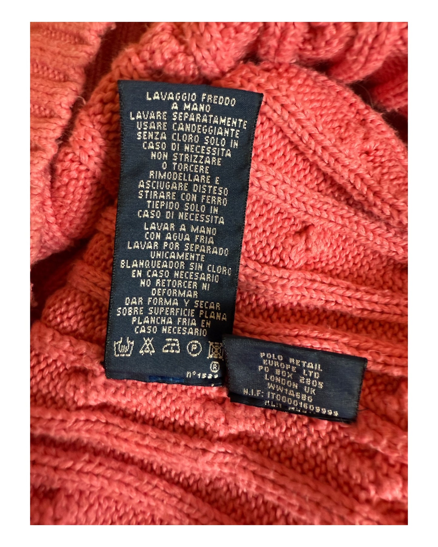 Polo Ralph Lauren Zopfmuster Pullover pink Größe S