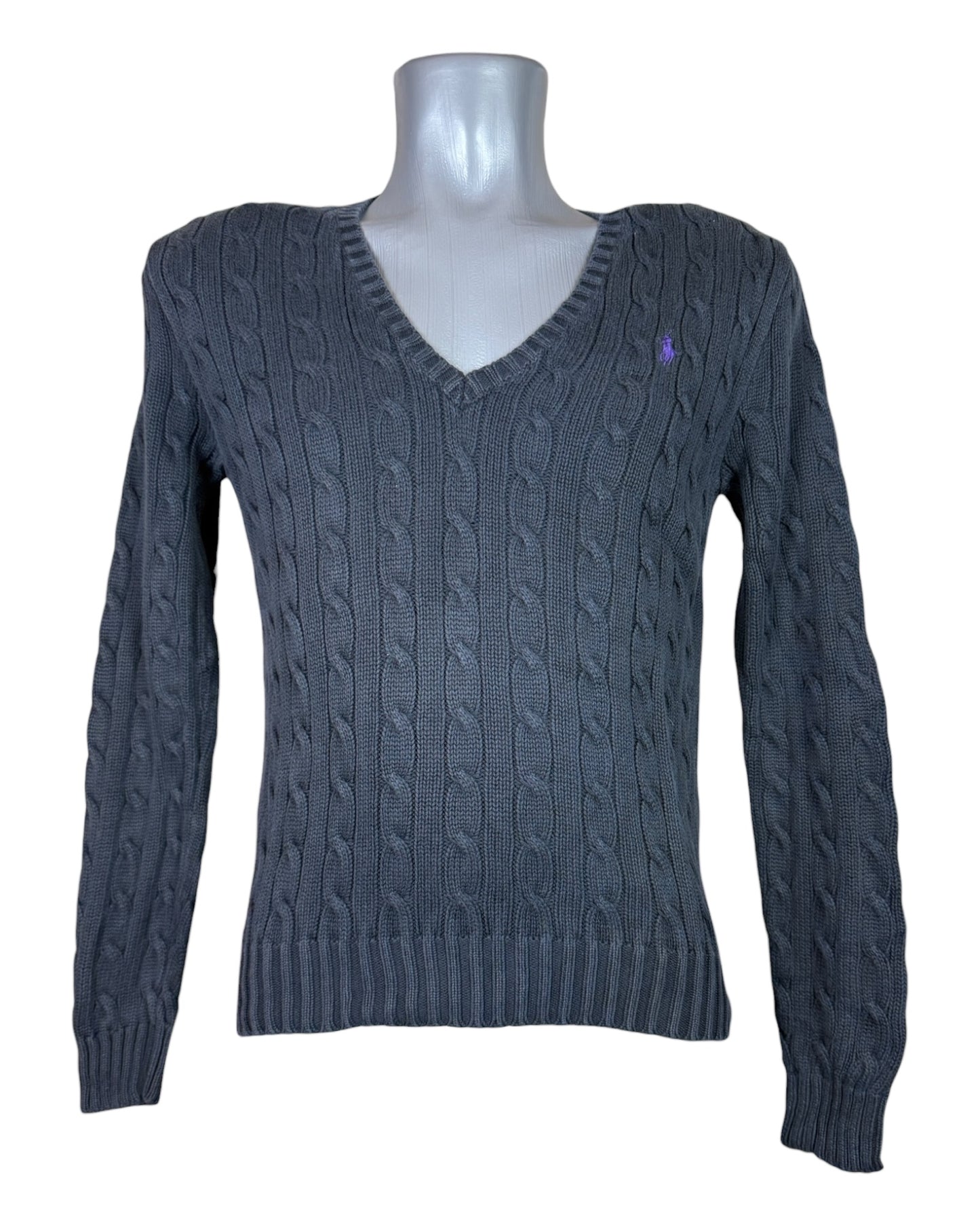 Polo Ralph Lauren Zopfmuster Pullover schwarz Größe L