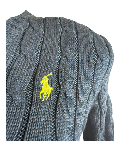 Polo Ralph Lauren Zopfmuster Pullover schwarz Größe S