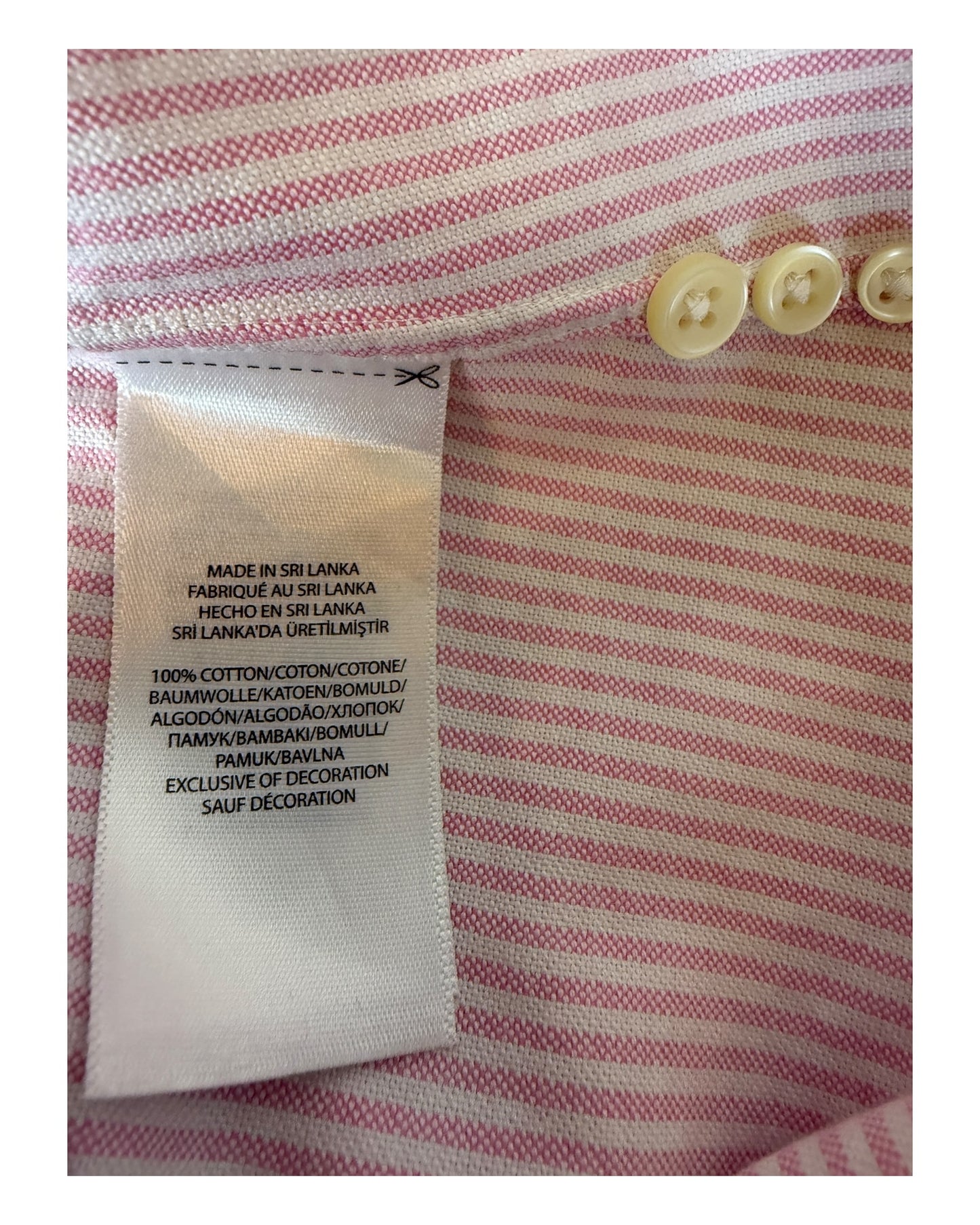Polo Ralph Lauren Oxford Bluse rosa weiß gestreift Größe S