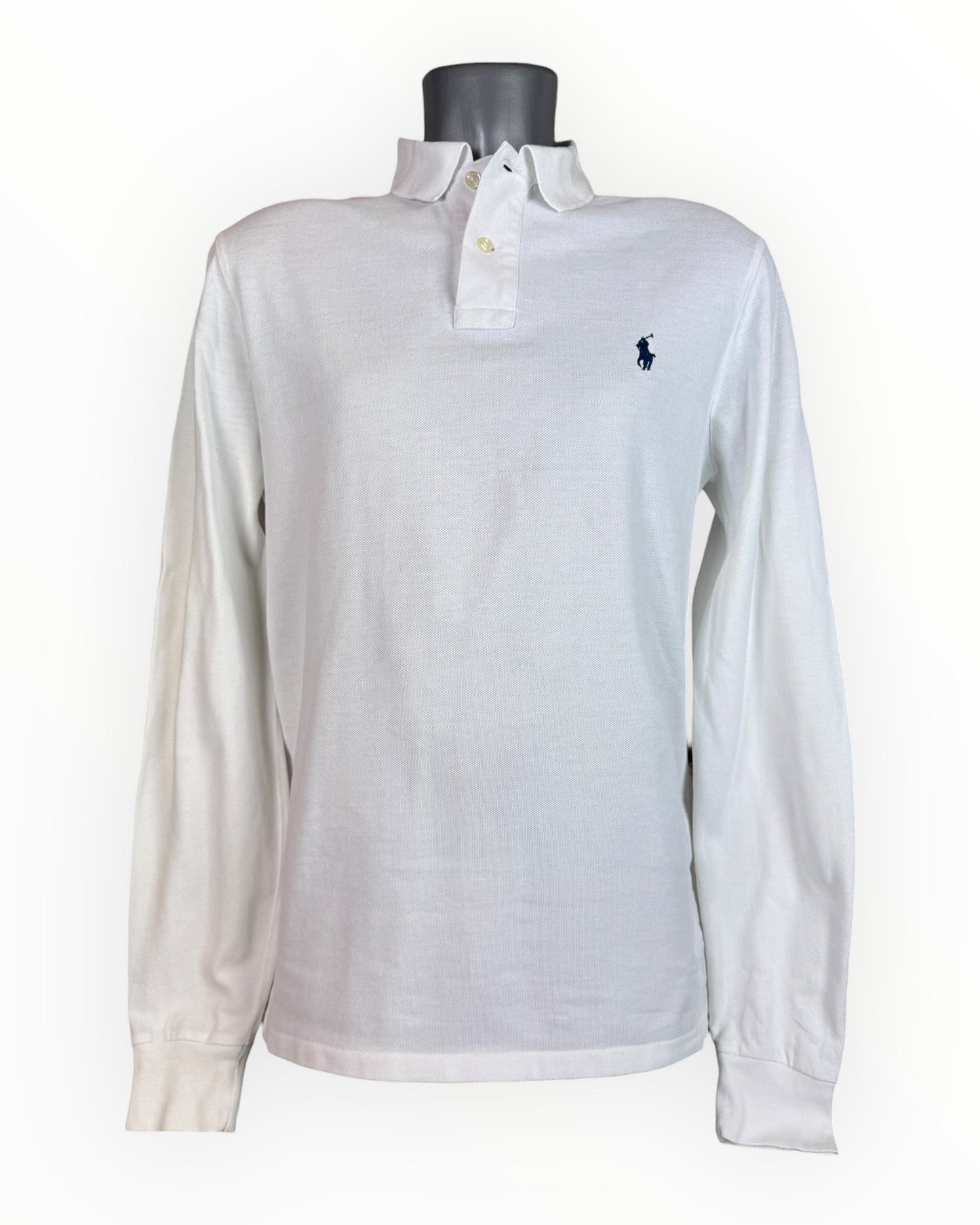 Polo Ralph Lauren langärmliges Poloshirt weiß Größe M