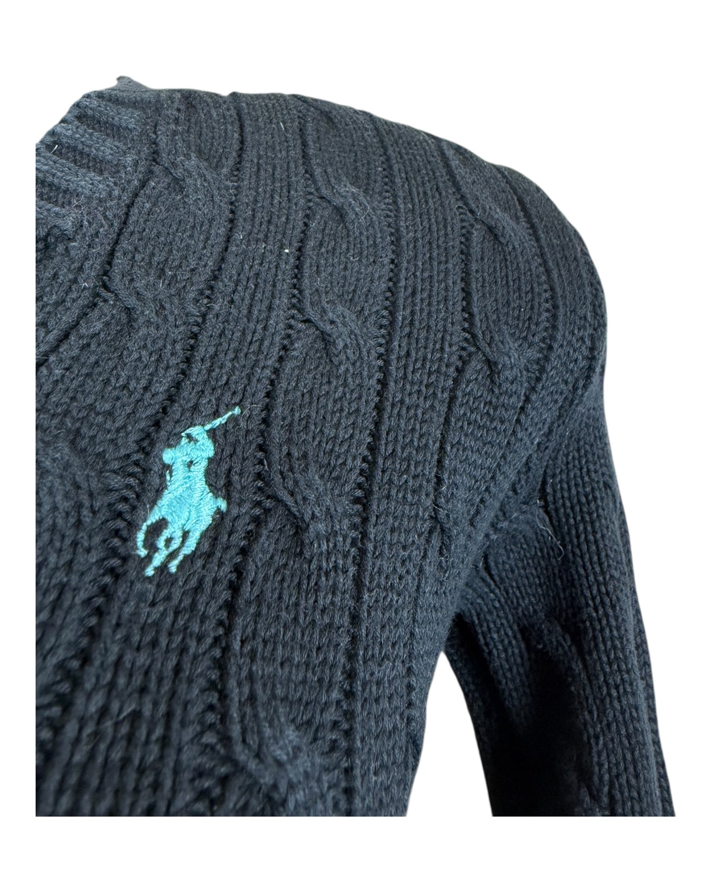 Polo Ralph Lauren Zopfmuster Pullover schwarz Größe S