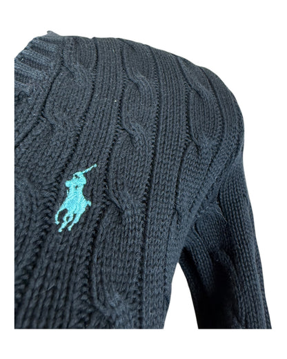 Polo Ralph Lauren Zopfmuster Pullover schwarz Größe S