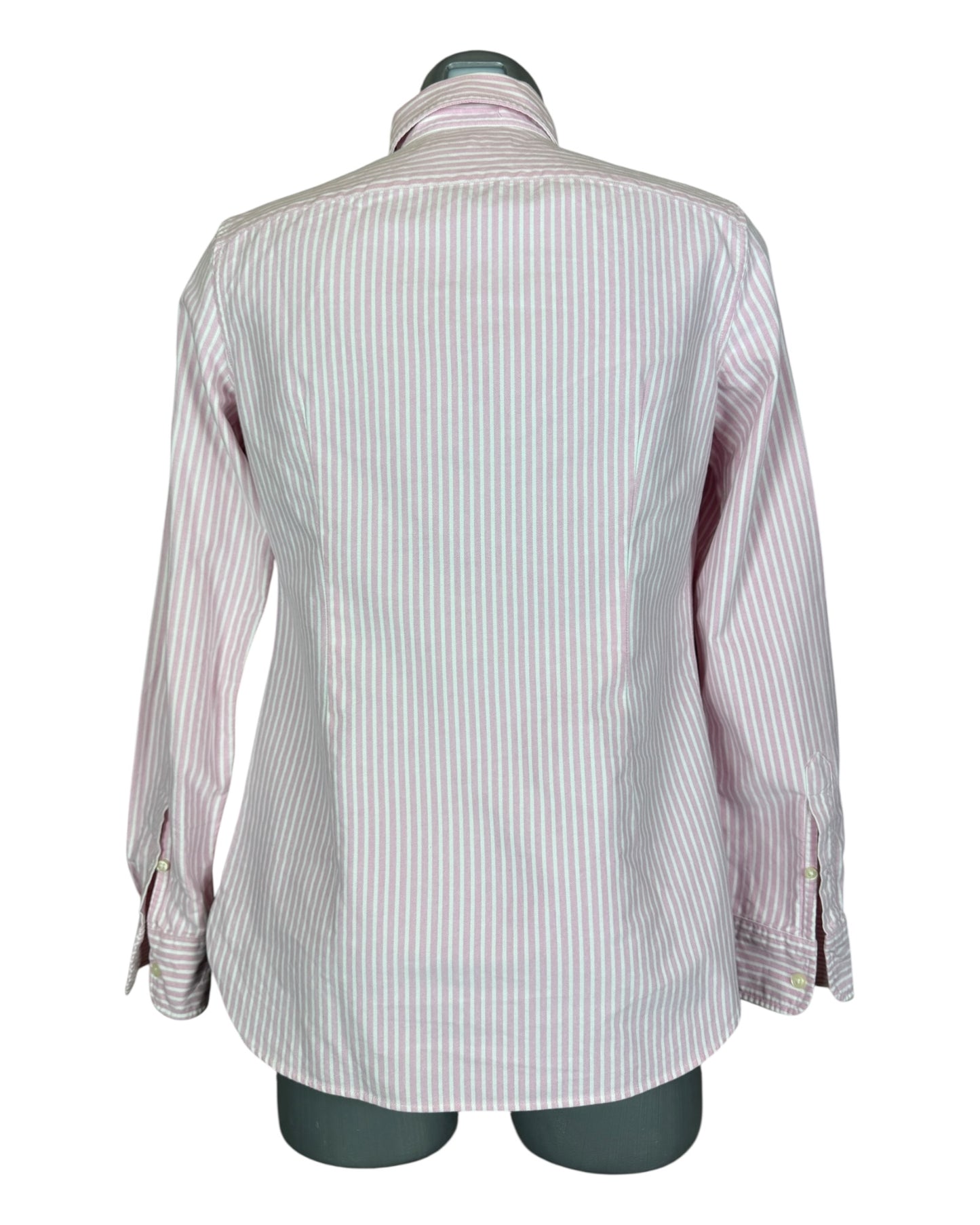 Polo Ralph Lauren Knit Oxford Bluse rosa weiß gestreift Größe M