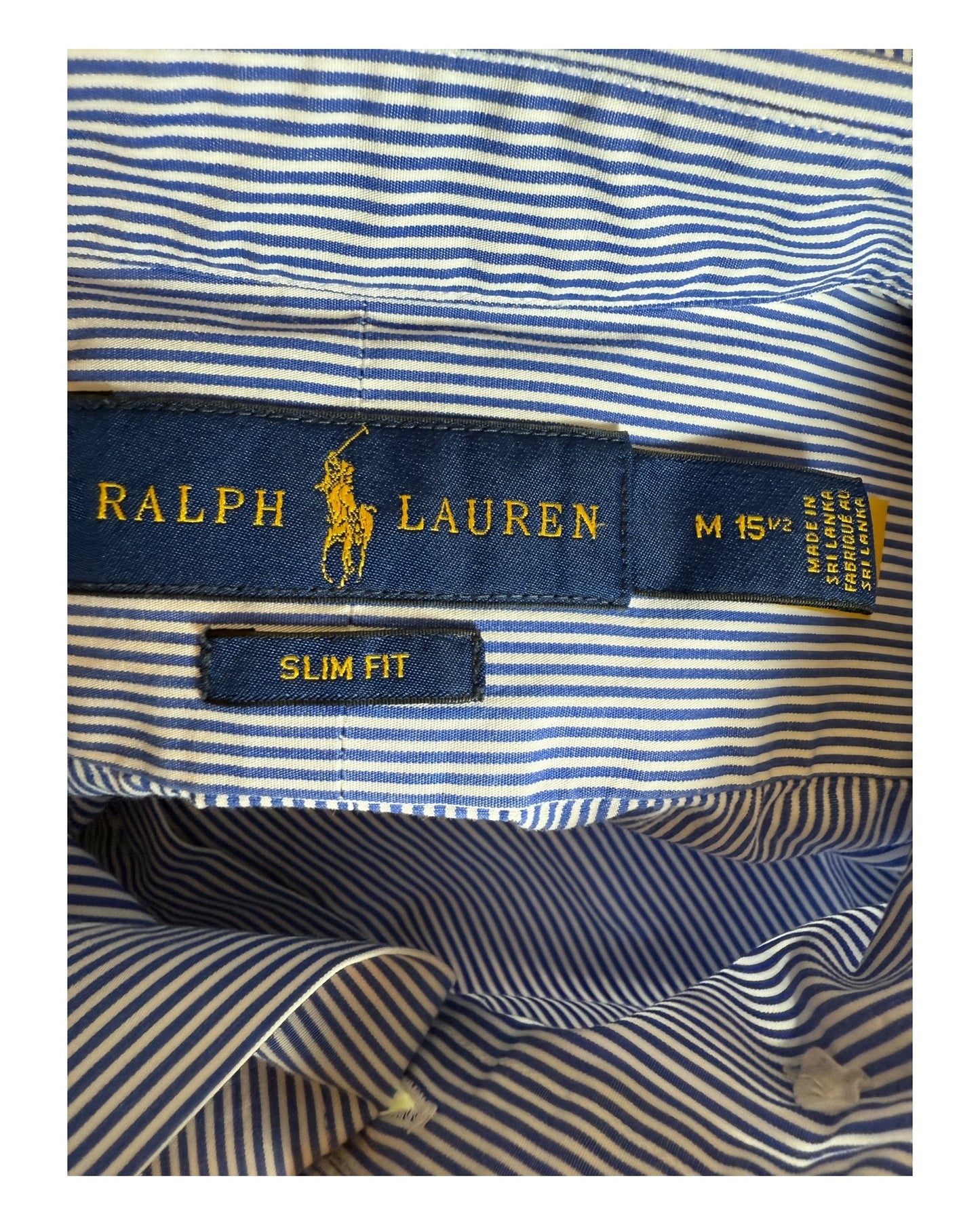 Polo Ralph Lauren Hemd blau weiß gestreift Größe M