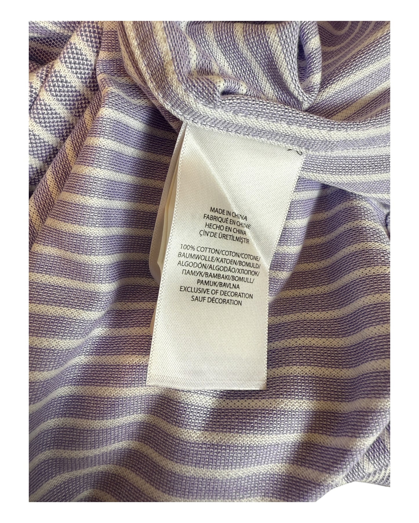 Polo Ralph Lauren Knit Oxfordhemd flieder weiß gestreift Größe L