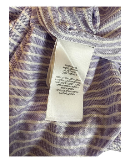 Polo Ralph Lauren Knit Oxfordhemd flieder weiß gestreift Größe L