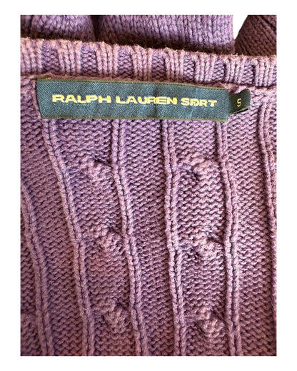 Polo Ralph Lauren Zopfmuster Pullover violett Größe S