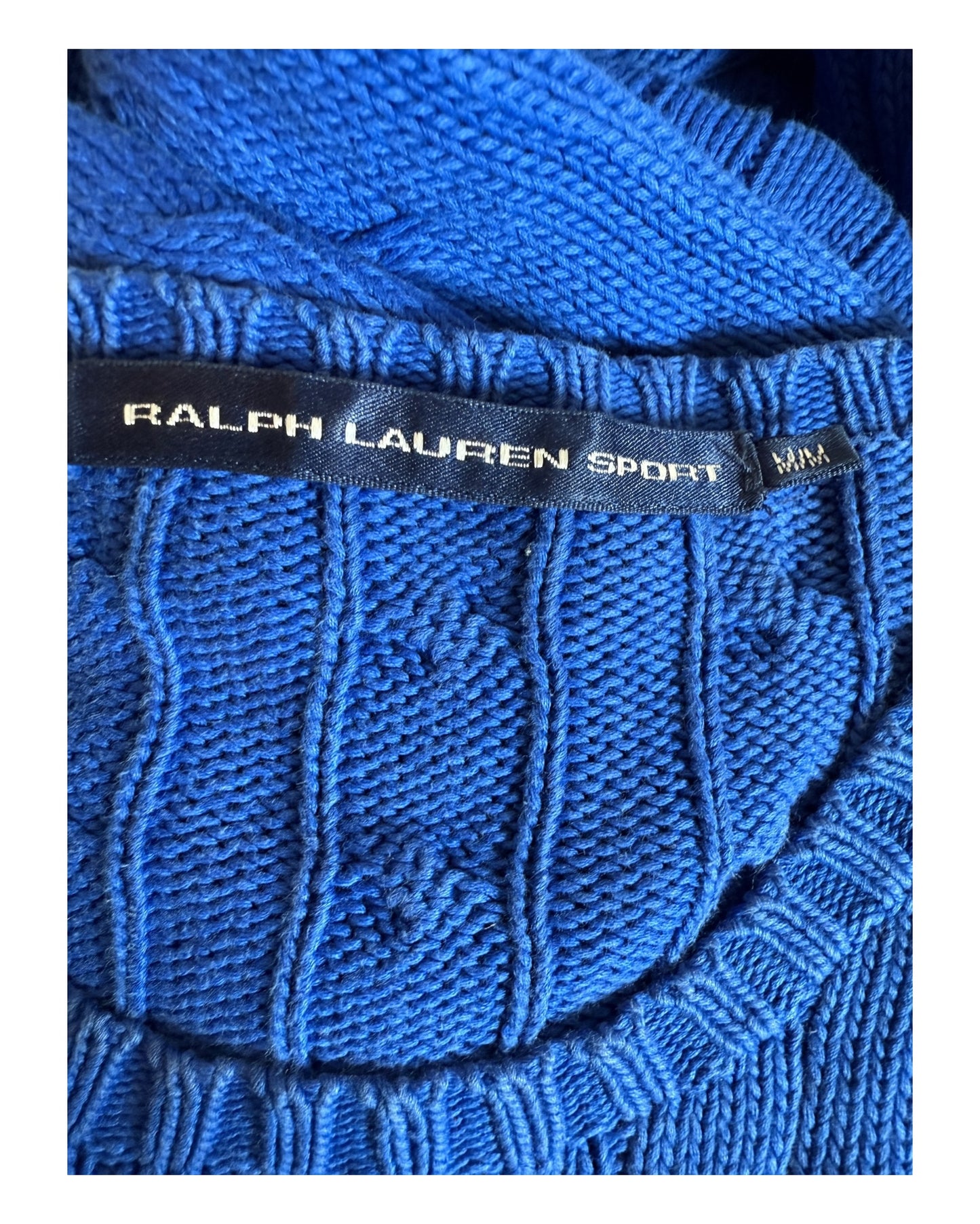 Polo Ralph Lauren Zopfmuster Pullover blau Größe M