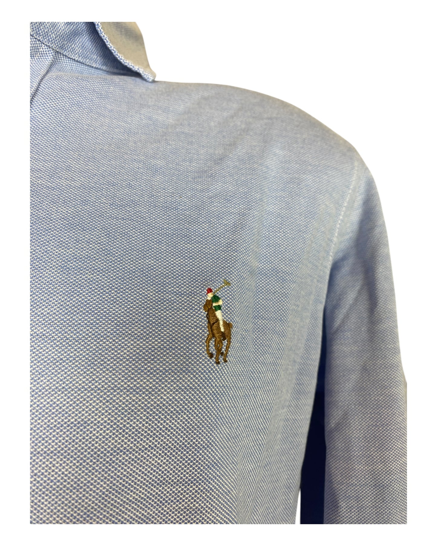 Polo Ralph Lauren Knit Oxfordhemd Bluse hellblau Größe M