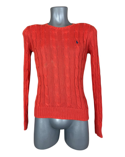 Polo Ralph Lauren Zopfmuster Pullover rot Größe S