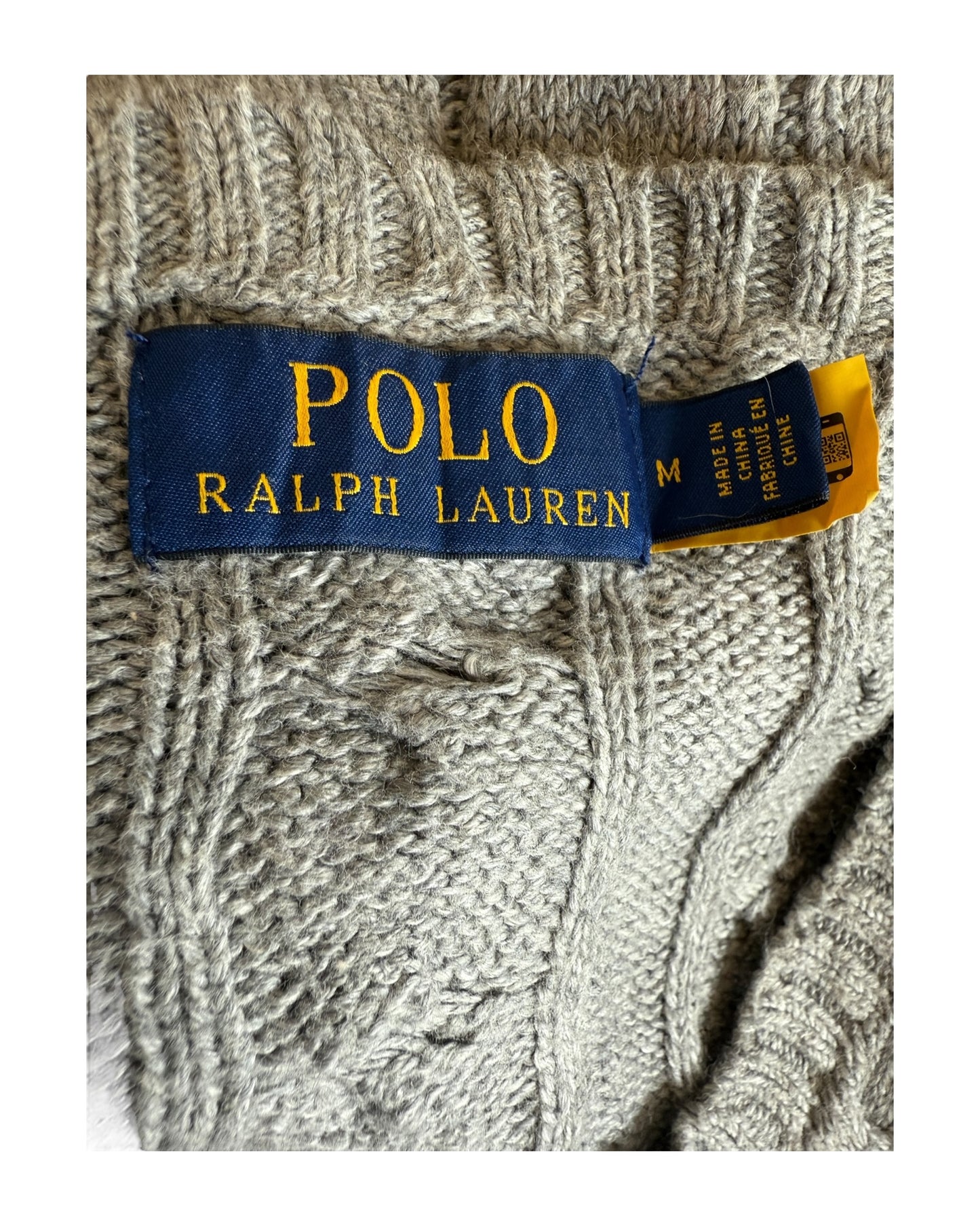 Polo Ralph Lauren Zopfmuster Pullover grau Größe M