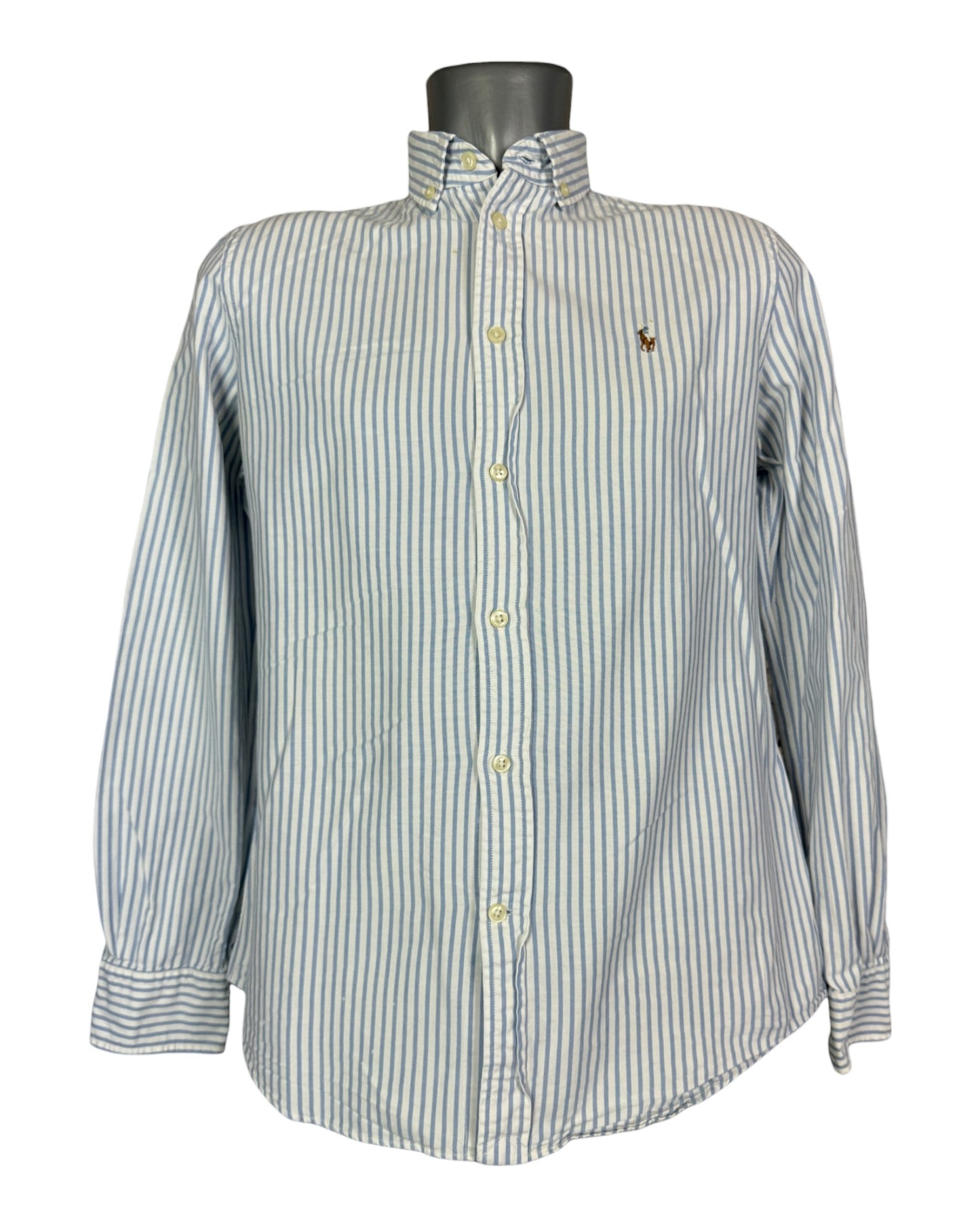 Polo Ralph Lauren Oxford Bluse hellblau weiß gestreift Größe M