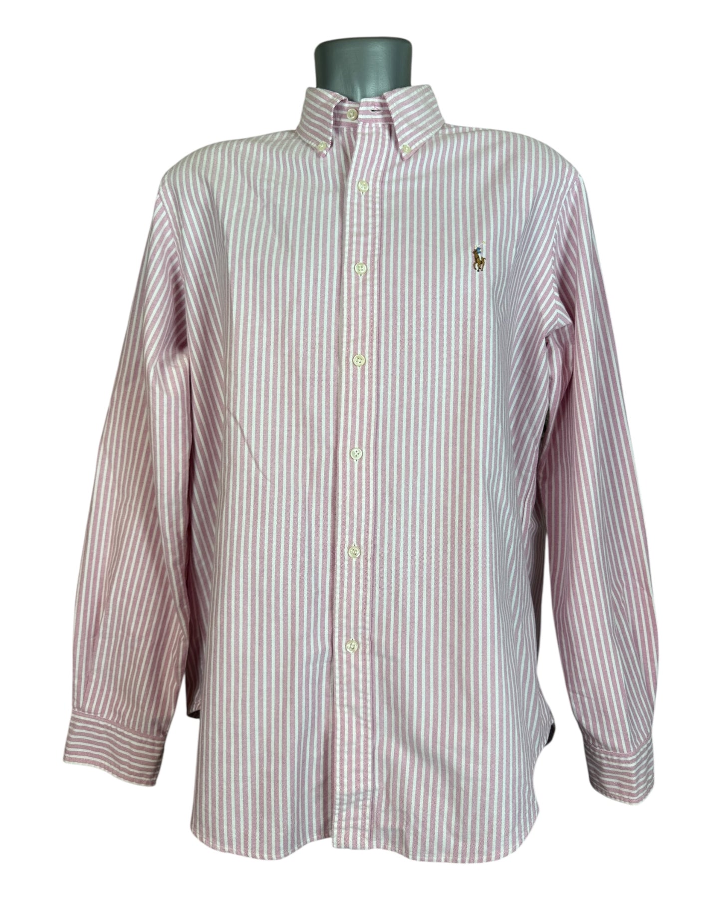 Polo Ralph Lauren Oxfordhemd rosa weiß gestreift Größe L