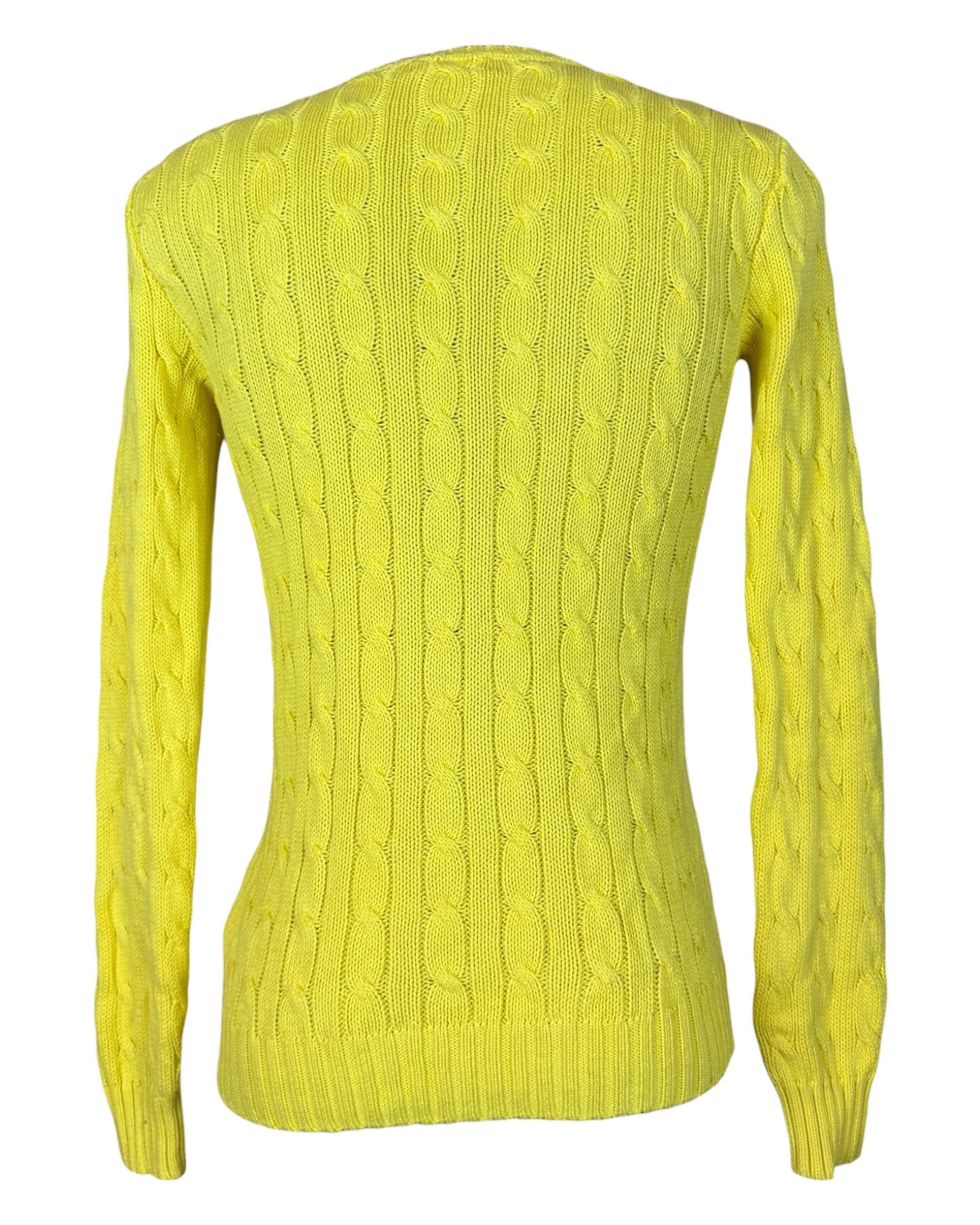 Polo Ralph Lauren Zopfmuster Pullover gelb Größe S