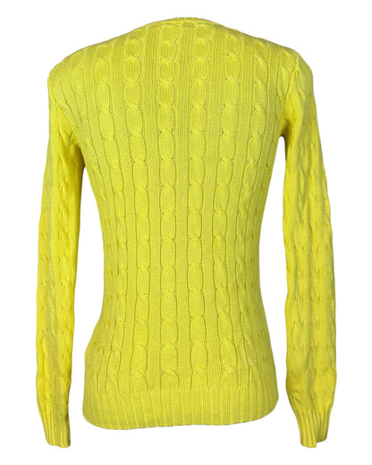 Polo Ralph Lauren Zopfmuster Pullover gelb Größe S