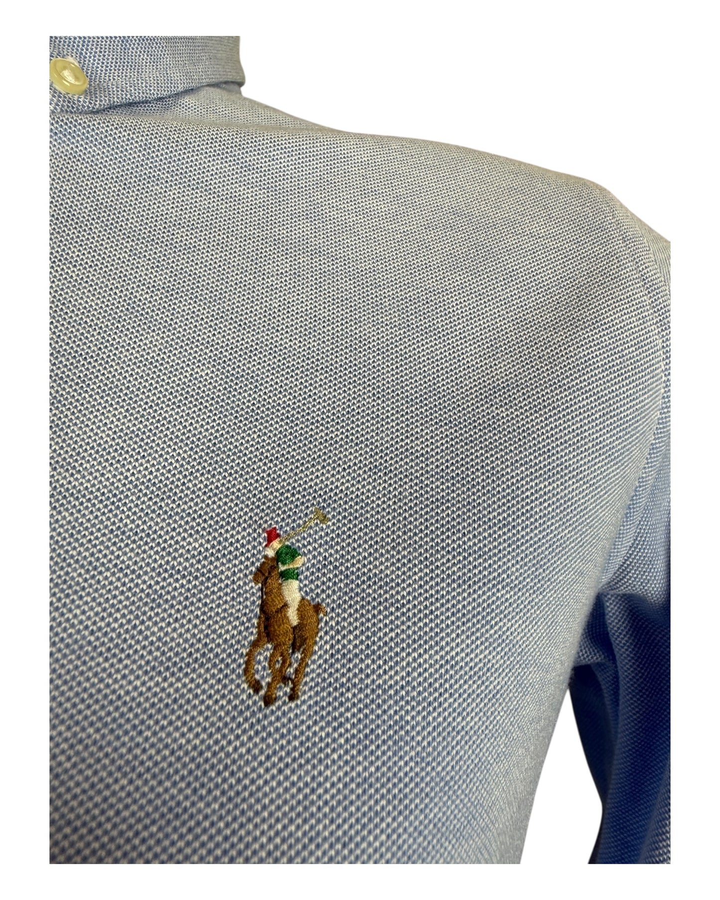 Polo Ralph Lauren Knit Oxford Bluse hellblau Größe M