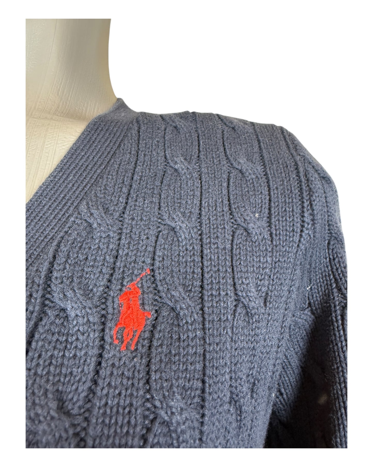 Polo Ralph Lauren Zopfmuster Cardigan marineblau Größe M