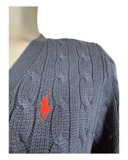 Polo Ralph Lauren Zopfmuster Cardigan marineblau Größe M