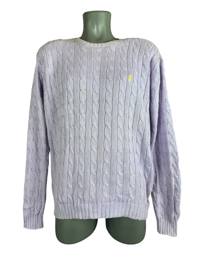 Polo Ralph Lauren Zopfmuster Pullover flieder Größe L