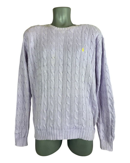 Polo Ralph Lauren Zopfmuster Pullover flieder Größe L