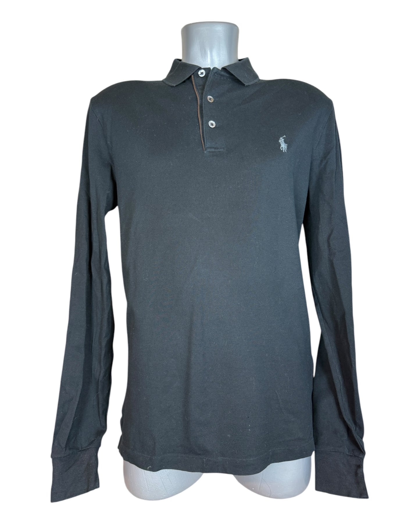 Polo Ralph Lauren langärmliges Poloshirt schwarz Größe M