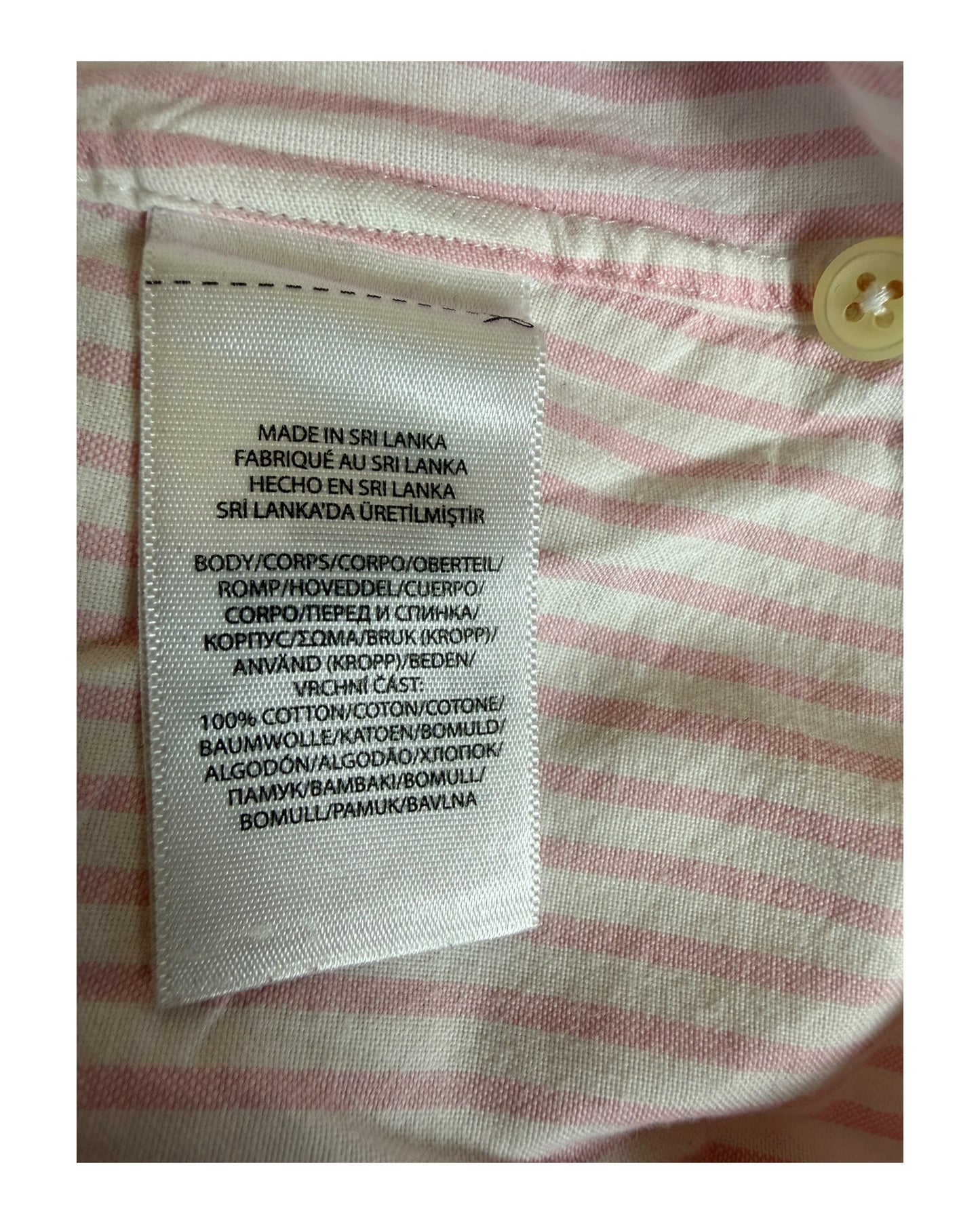 Polo Ralph Lauren Oxford Bluse rosa weiß gestreift Größe S