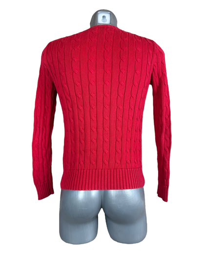 Polo Ralph Lauren Zopfmuster Pullover rot Größe S