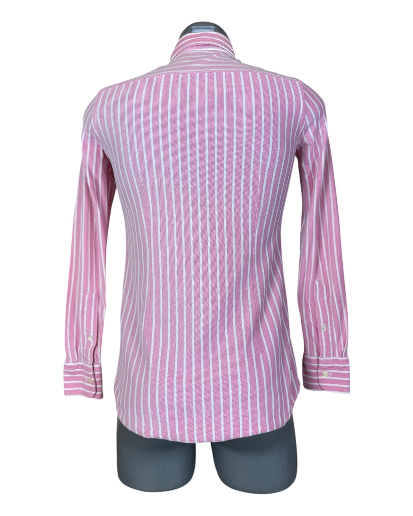Polo Ralph Lauren Knit Oxford Bluse rosa weiß gestreift Größe S