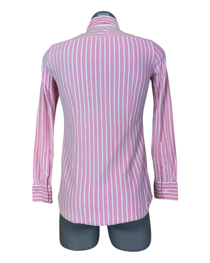 Polo Ralph Lauren Knit Oxford Bluse rosa weiß gestreift Größe S