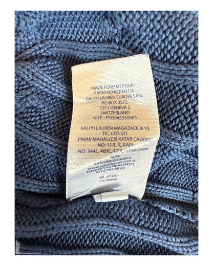 Polo Ralph Lauren Zopfmuster Pullover blau Größe M