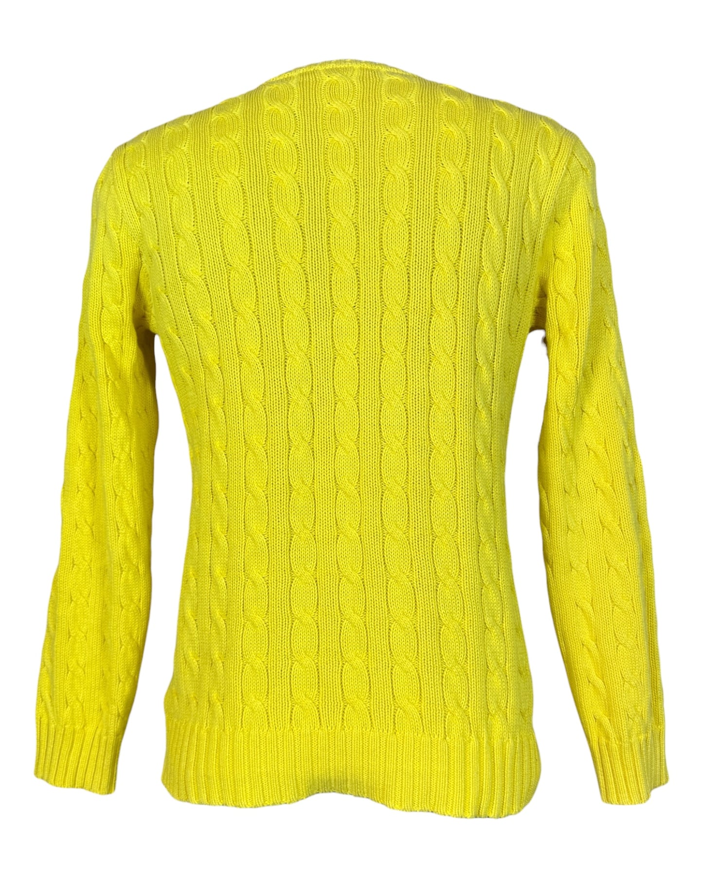 Polo Ralph Lauren Zopfmuster Pullover gelb Größe L