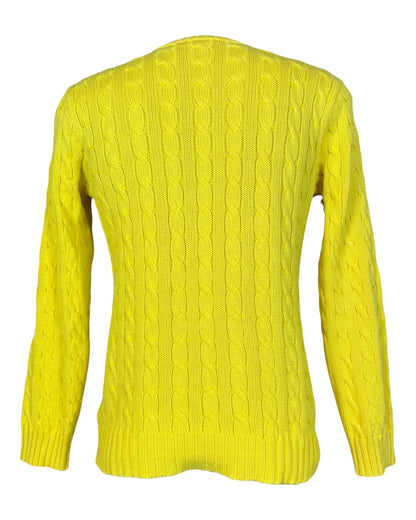 Polo Ralph Lauren Zopfmuster Pullover gelb Größe L