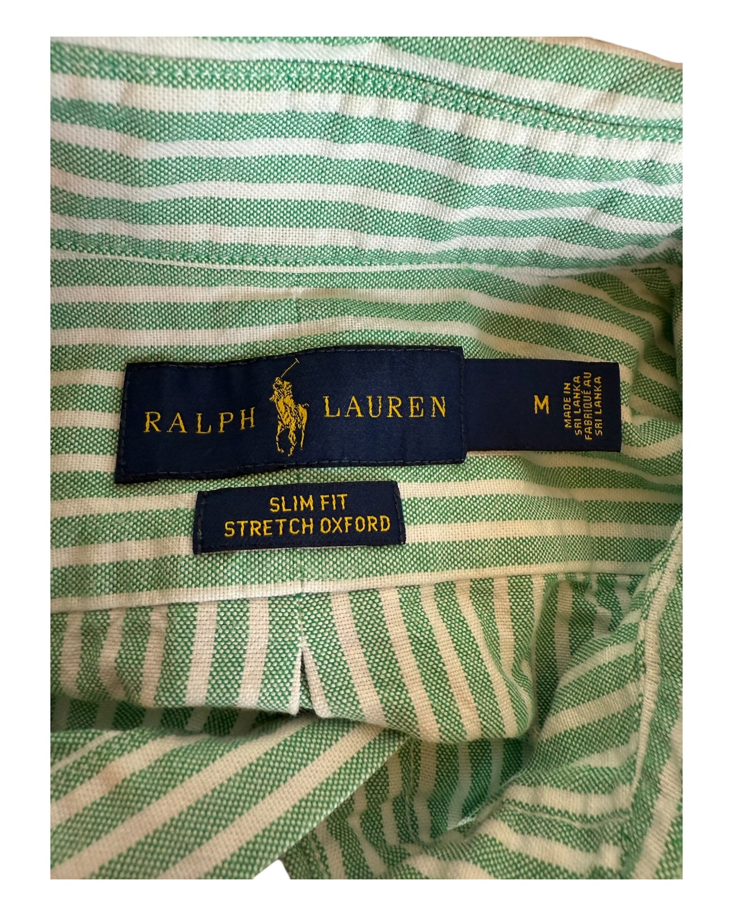 Polo Ralph Lauren Oxfordhemd grün weiß gestreift Größe M