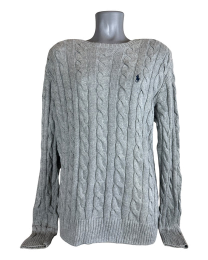 Polo Ralph Lauren Zopfmuster Pullover grau Größe M